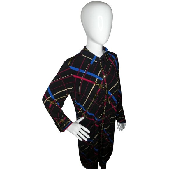 Raefella Women's Designer Multi-Line Dress Size L - Picture 2 of 4